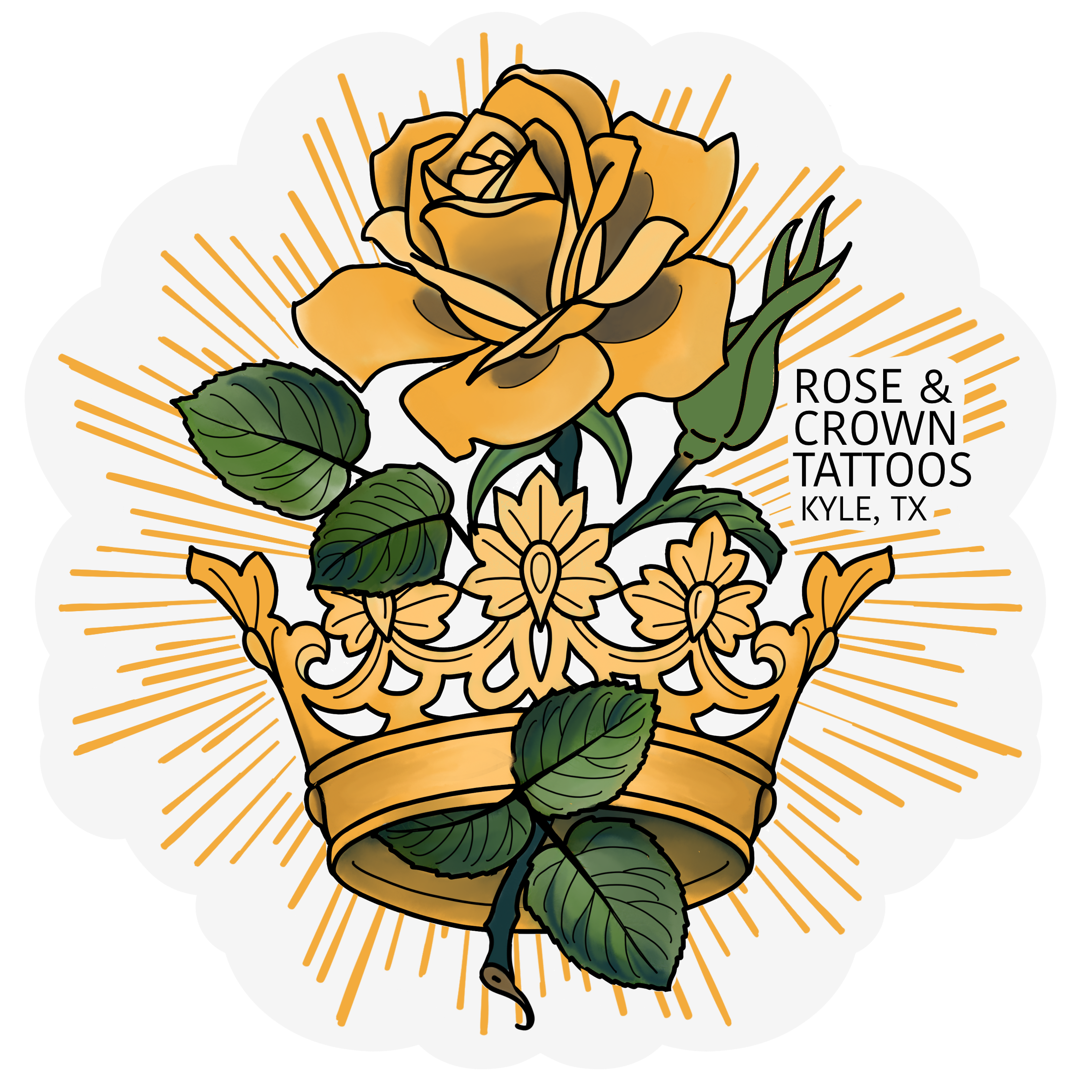 Rose And Crown Tattoos