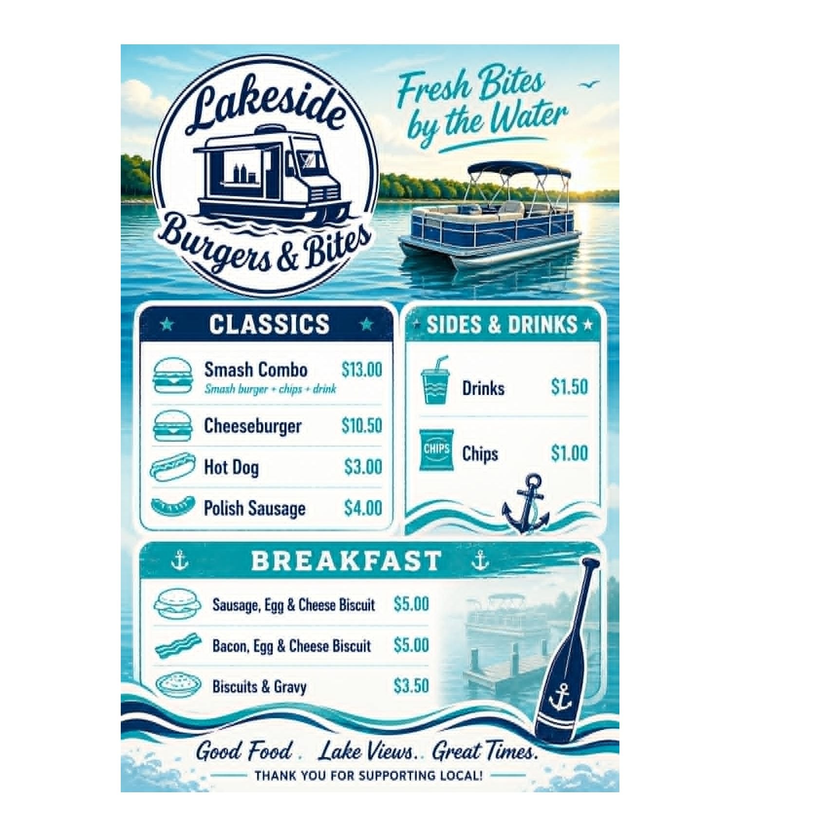Lakeside burgers and bites